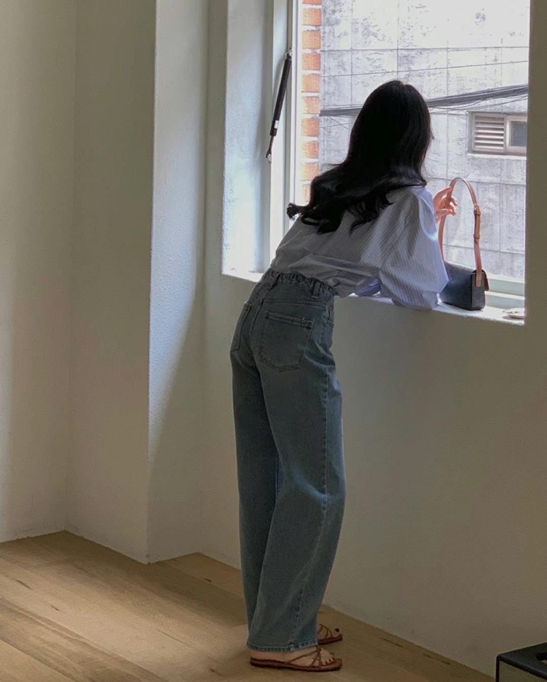 BEE韓國直郵㊣女裝新款推薦25春夏人氣休閑熱賣時尚牛仔褲BEE牛仔褲