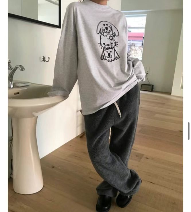 FLAT韓國㊣直郵東大門代購女裝新品休閑時尚人氣推薦長袖T恤FLAT長袖T恤