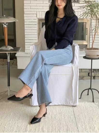 BEE韓國直郵㊣東大門實拍女裝新款人氣推薦時尚25春夏牛仔褲BEE牛仔褲