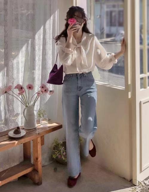 BEE韓國㊣直郵東大門代購女裝新品25春夏休閑人氣推薦牛仔褲BEE牛仔褲