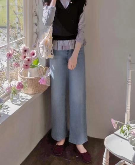 BEE韓國㊣直郵東大門代購女裝新品25春夏休閑人氣推薦牛仔褲BEE牛仔褲