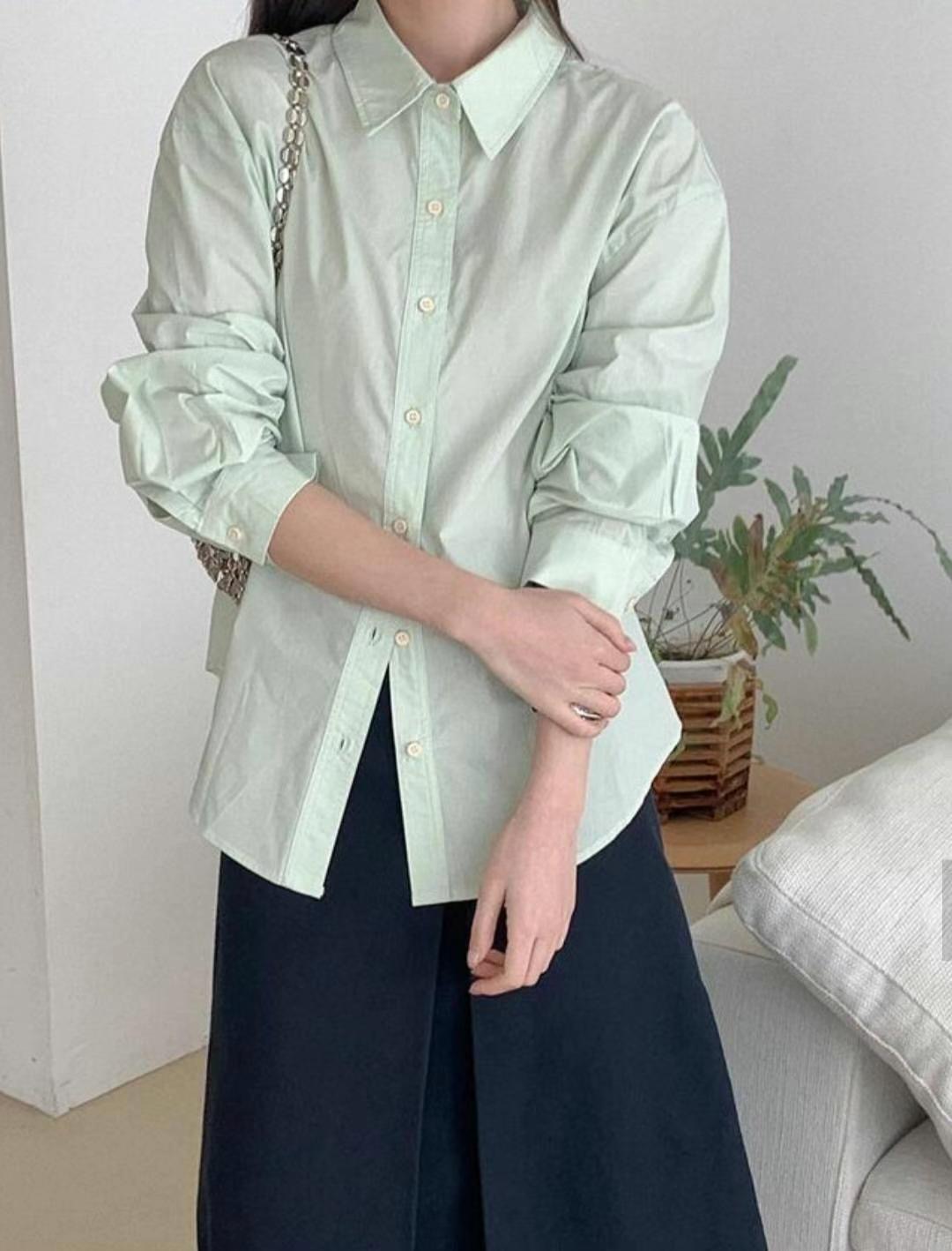 ASKMEAQUESTION韓國直郵㊣東大門實拍女裝新款休閑襯衫蕾絲衫ASKMEAQUESTION襯衫/蕾絲衫