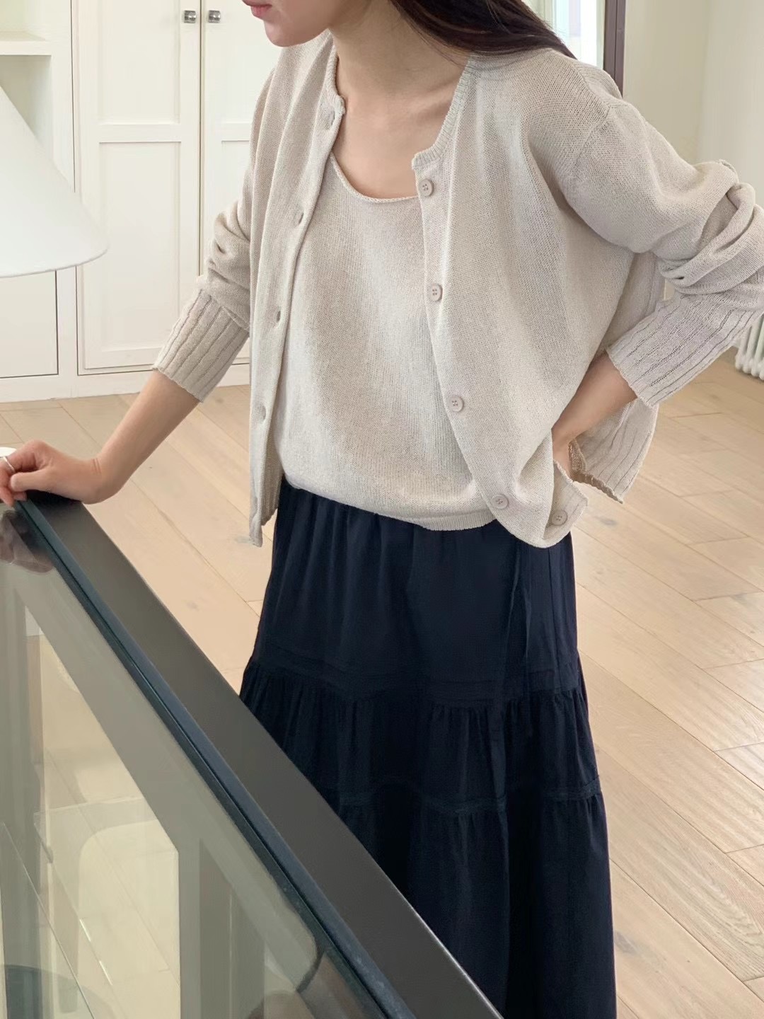 AN STAND韓國直郵㊣東大門實拍女裝新品25春夏時尚套裝開衫AN STAND-2件起套裝