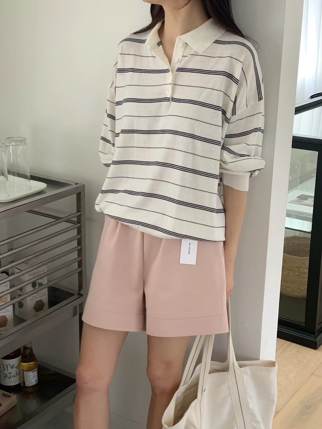 AN STAND直郵韓國代購㊣女裝新款25春夏時尚推薦短褲口袋綁帶AN STAND-2件起短褲