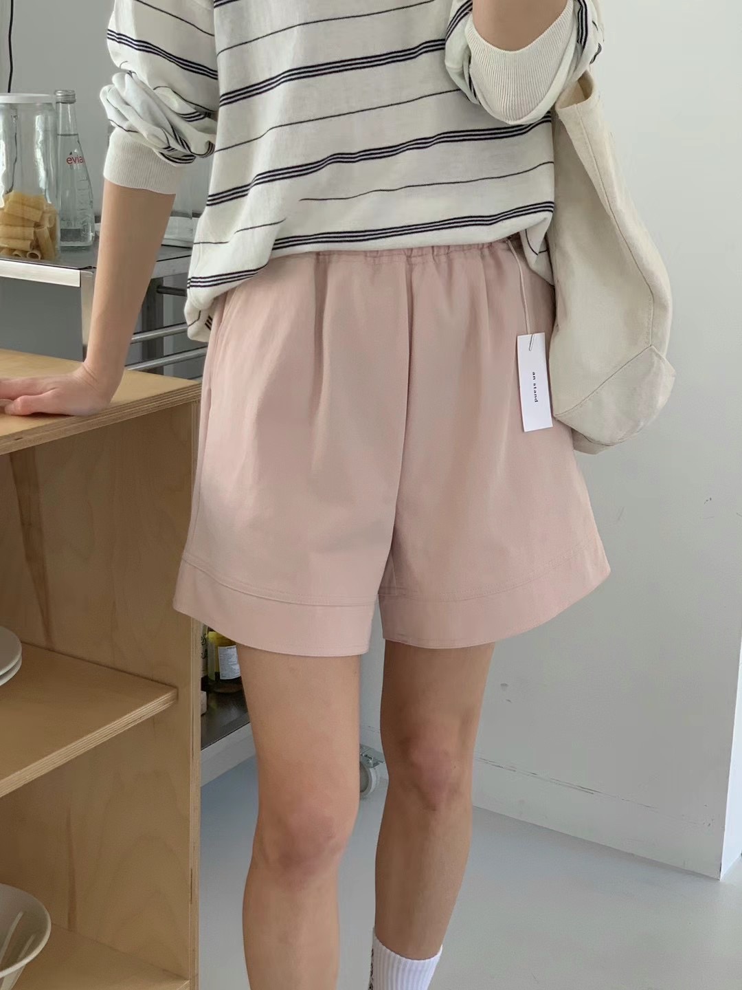 AN STAND直郵韓國代購㊣女裝新款25春夏時尚推薦短褲口袋綁帶AN STAND-2件起短褲圖色2