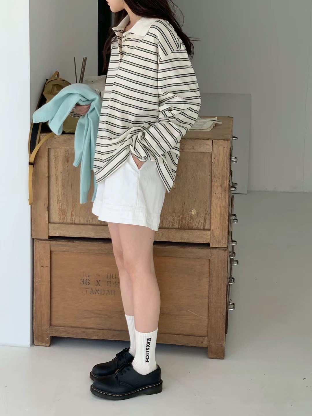 AN STAND直郵韓國代購㊣女裝新品休閑熱賣25春夏人氣長袖T恤AN STAND-2件起長袖T恤