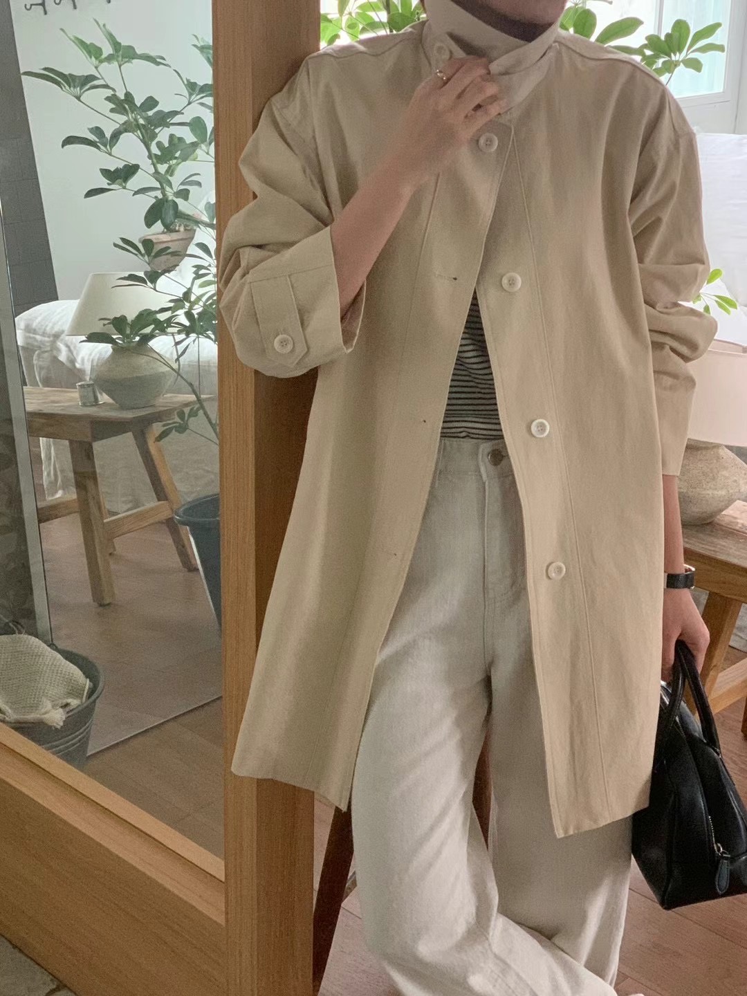 AN STAND韓國直郵㊣東大門實拍女裝新品人氣時尚熱賣長款風衣AN STAND-2件起長款風衣