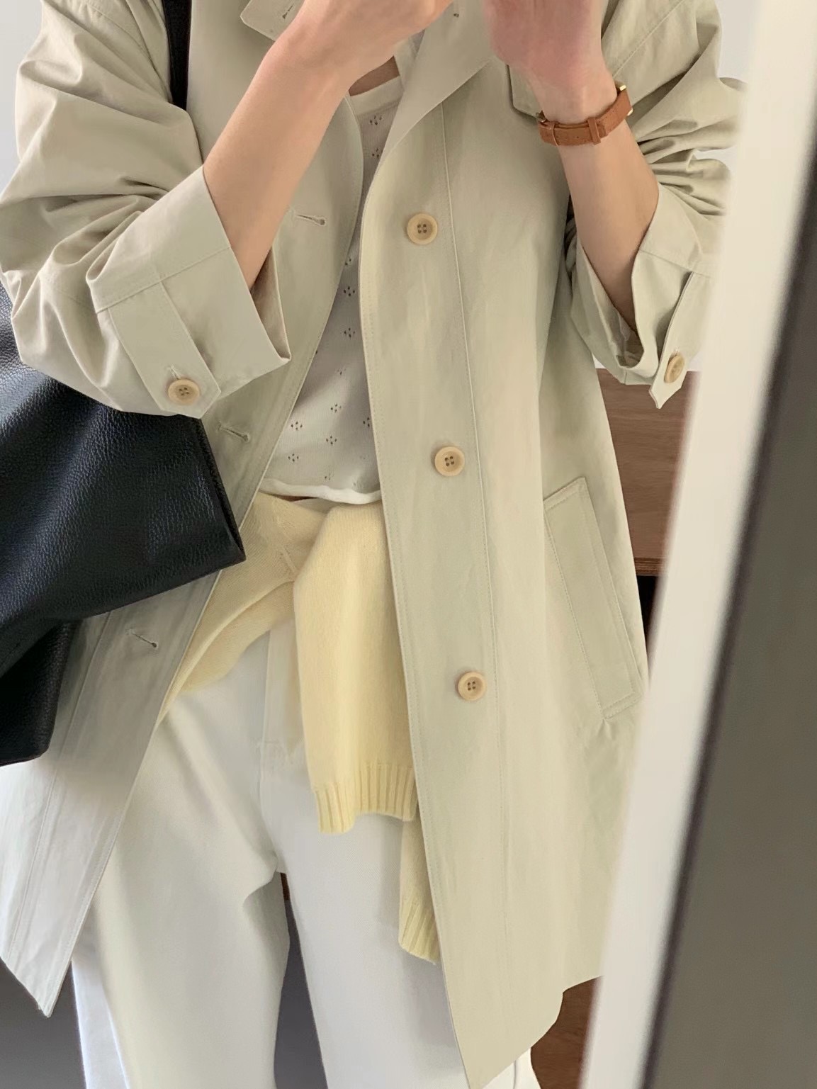 AN STAND韓國直郵㊣東大門實拍女裝新品人氣時尚熱賣長款風衣AN STAND-2件起長款風衣