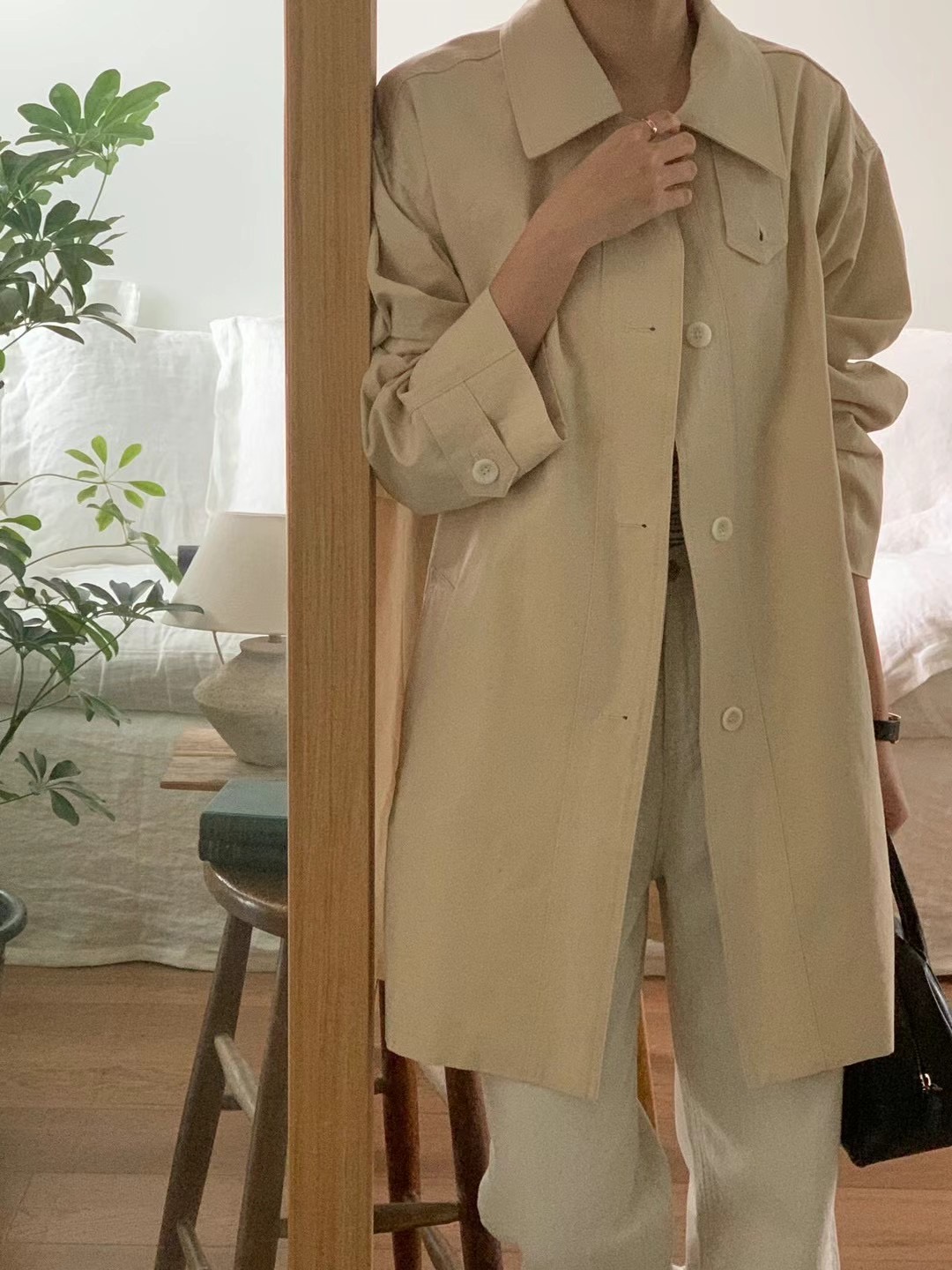 AN STAND韓國直郵㊣東大門實拍女裝新品人氣時尚熱賣長款風衣AN STAND-2件起長款風衣