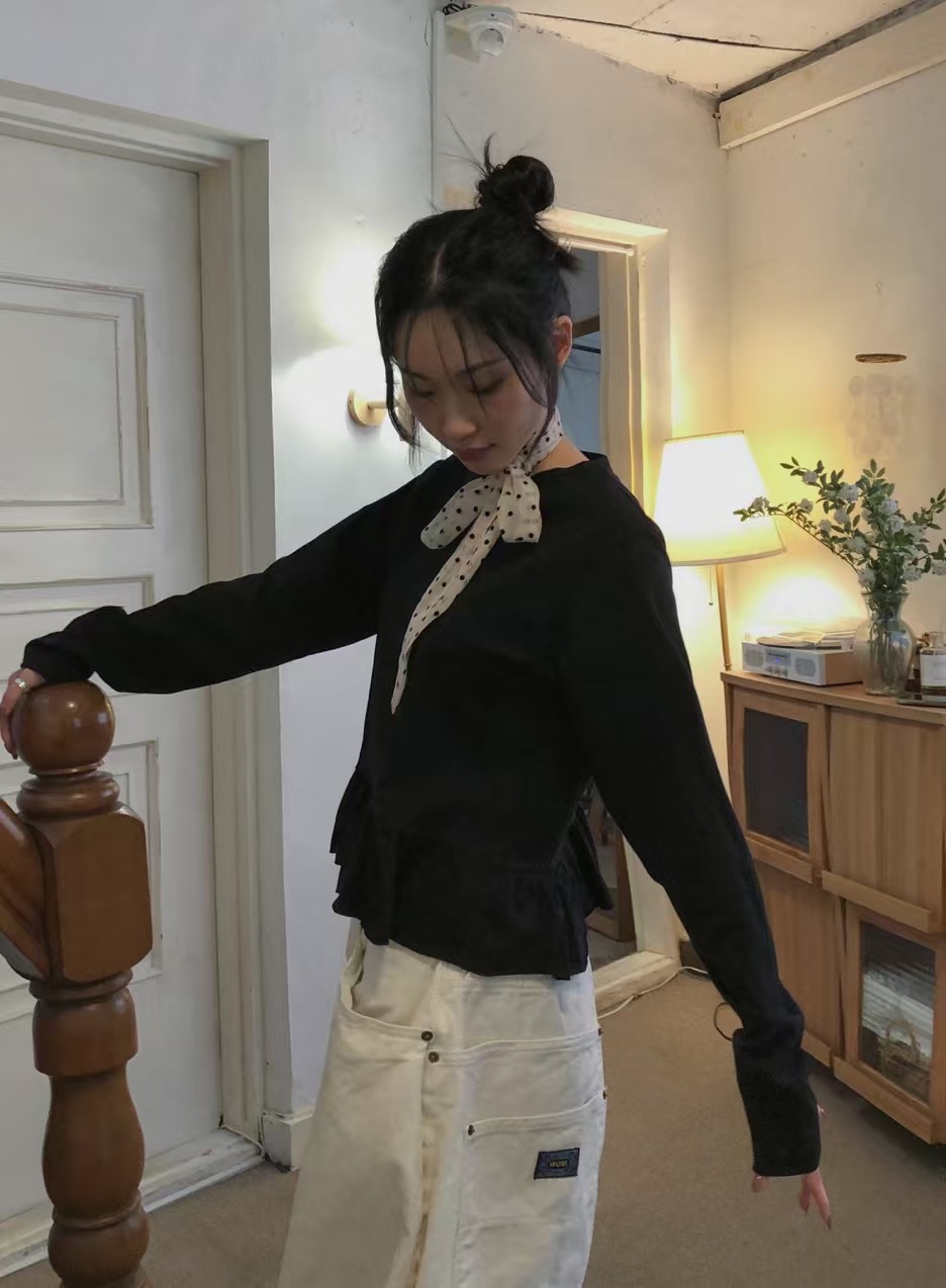LOVINE韓國直郵㊣東大門實拍女裝新品時尚25春夏熱賣長袖T恤LOVINE長袖T恤