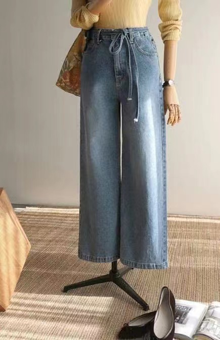 BEE直郵韓國代購㊣女裝新品推薦時尚休閑25春夏牛仔褲含腰繩BEE牛仔褲
