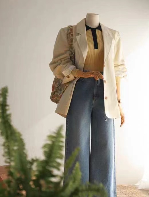 BEE直郵韓國代購㊣女裝新品推薦時尚休閑25春夏牛仔褲含腰繩BEE牛仔褲