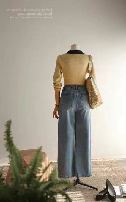 BEE直郵韓國代購㊣女裝新品推薦時尚休閑25春夏牛仔褲含腰繩BEE牛仔褲