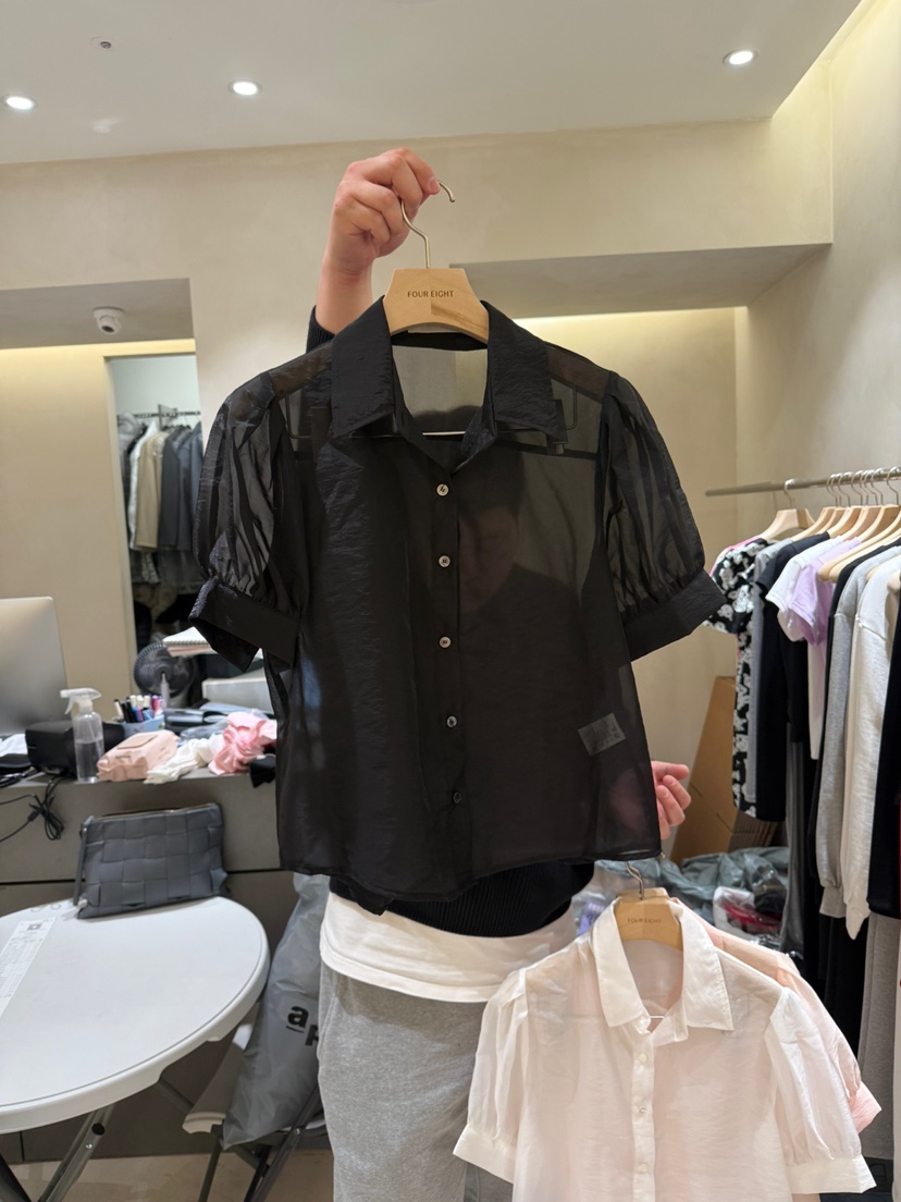 FOUREIGHT韓國直郵㊣東大門實拍女裝新品25春夏熱賣襯衫蕾絲衫FOUR EIGHT襯衫/蕾絲衫圖色3