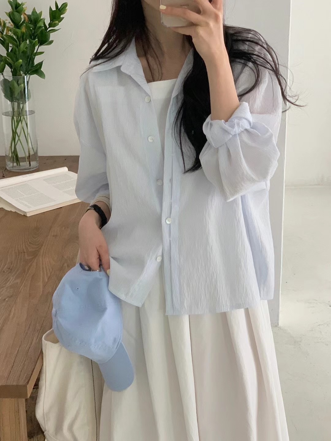 AN STAND直郵韓國代購㊣女裝新款熱賣休閑人氣推薦襯衫蕾絲衫AN STAND-2件起襯衫/蕾絲衫圖色3