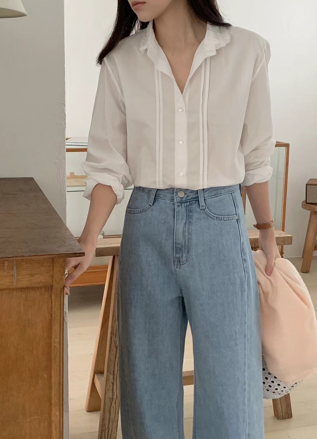 AN STAND韓國㊣直郵東大門代購女裝新款推薦人氣襯衫蕾絲衫AN STAND-2件起襯衫/蕾絲衫