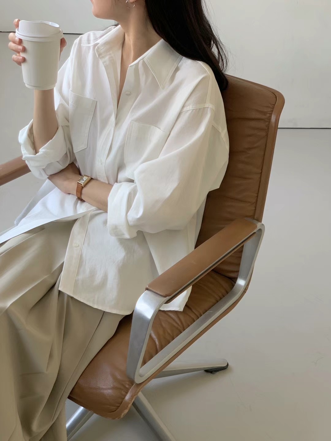 AN STAND直郵韓國代購㊣女裝新款休閑時尚25春夏襯衫蕾絲衫AN STAND-2件起襯衫/蕾絲衫