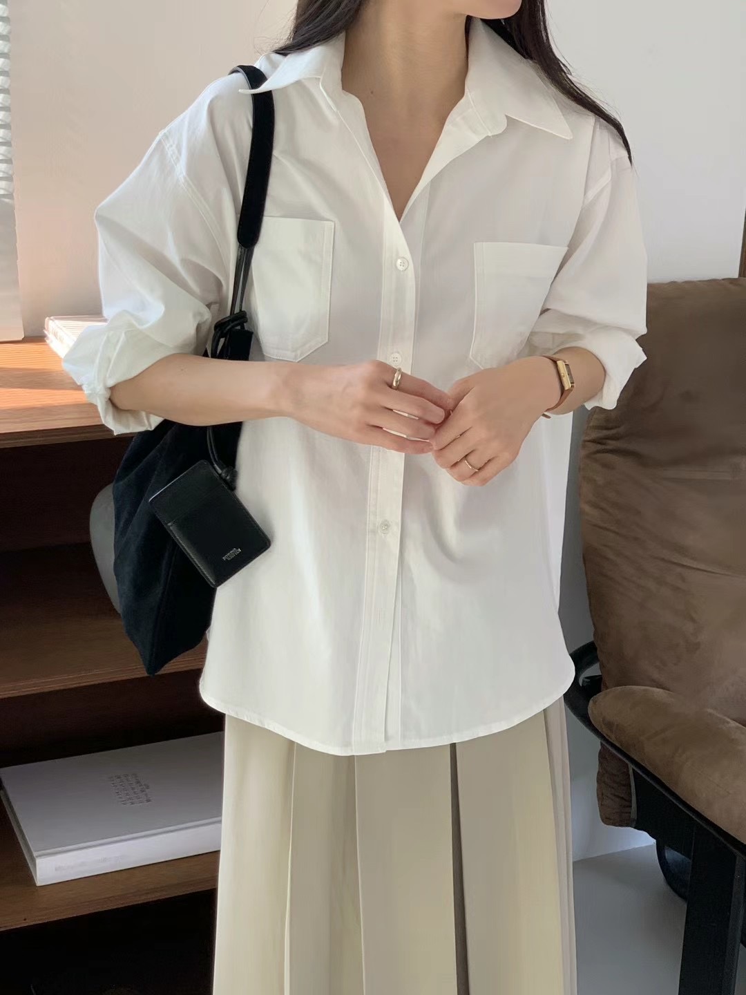 AN STAND直郵韓國代購㊣女裝新款休閑時尚25春夏襯衫蕾絲衫AN STAND-2件起襯衫/蕾絲衫
