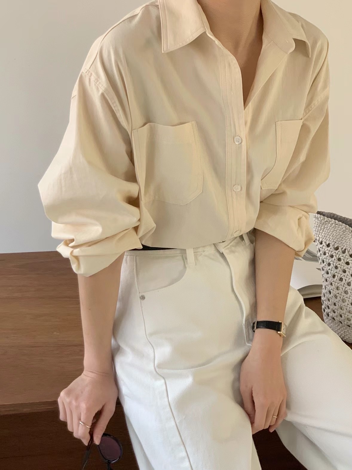 AN STAND直郵韓國代購㊣女裝新款休閑時尚25春夏襯衫蕾絲衫AN STAND-2件起襯衫/蕾絲衫
