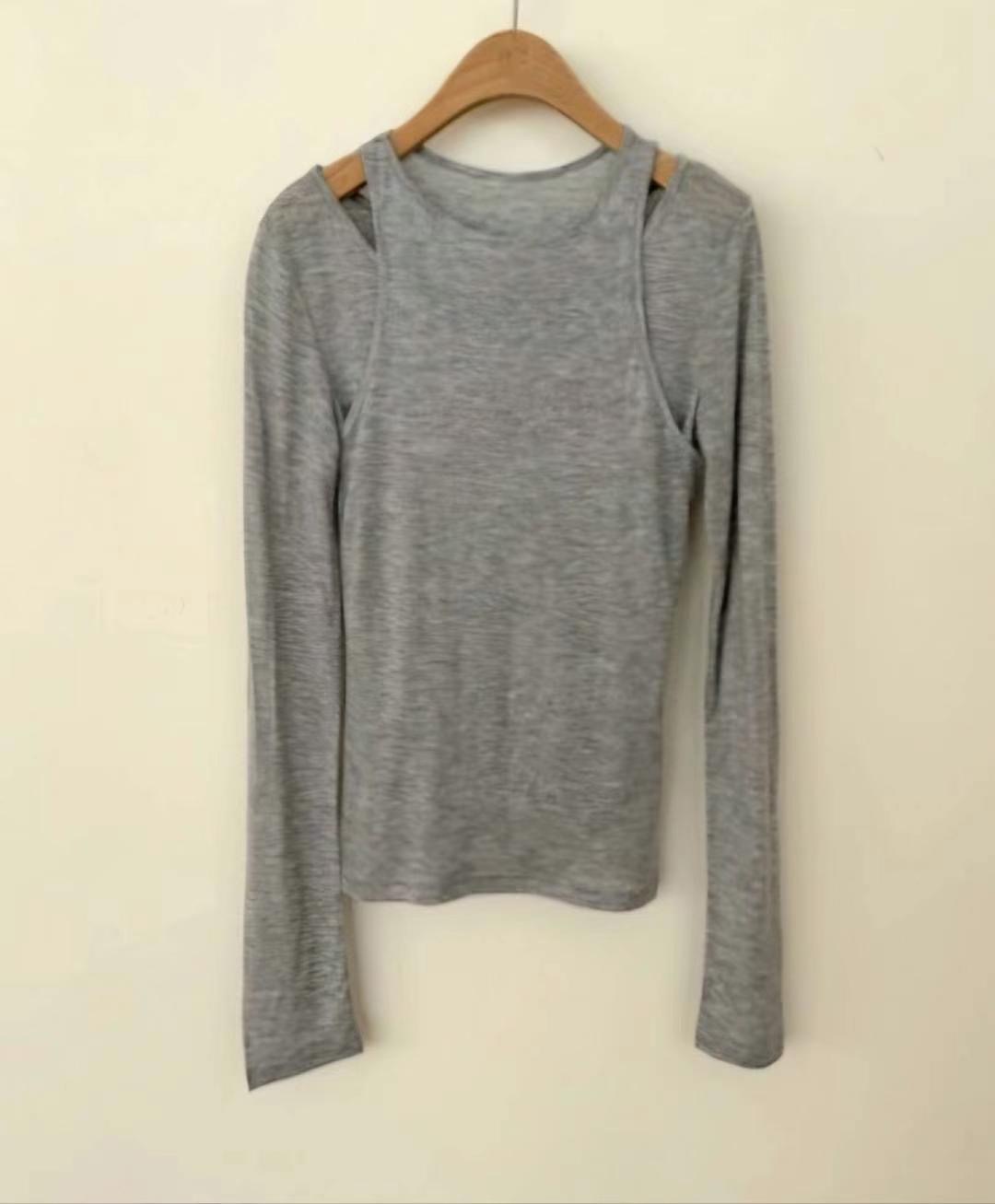 ASKMEAQUESTION韓國直郵㊣東大門實拍女裝新品25春夏套裝雙層ASKMEAQUESTION套裝圖色2