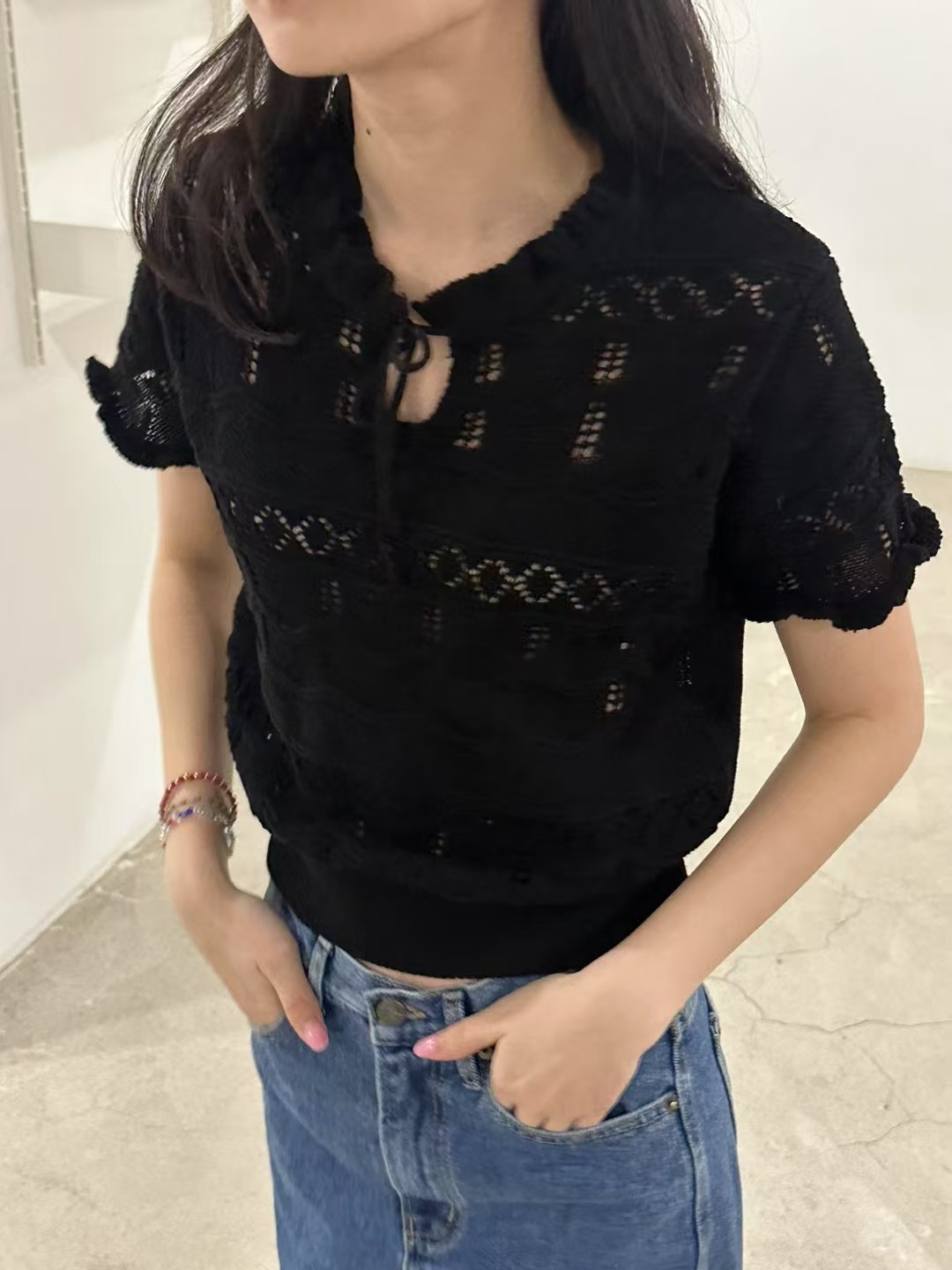 LOVINE韓國㊣直郵東大門代購女裝新品休閑人氣時尚25春夏針織衫LOVINE針織衫圖色2