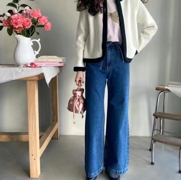 BEE直郵韓國代購㊣女裝新品休閑熱賣推薦人氣25春夏牛仔褲含腰繩BEE牛仔褲