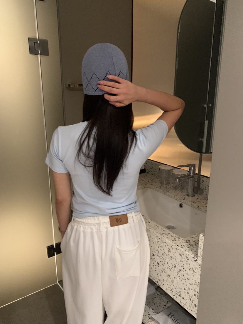 BADCALM直郵韓國代購㊣女裝新款時尚休閑推薦25春夏休閑褲腰帶BADCALM休閑褲