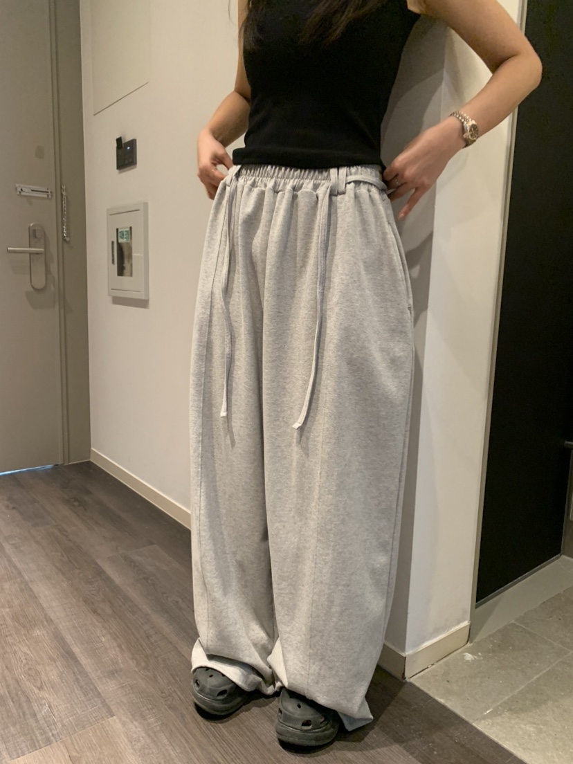BADCALM直郵韓國代購㊣女裝新款時尚休閑推薦25春夏休閑褲腰帶BADCALM休閑褲圖色4