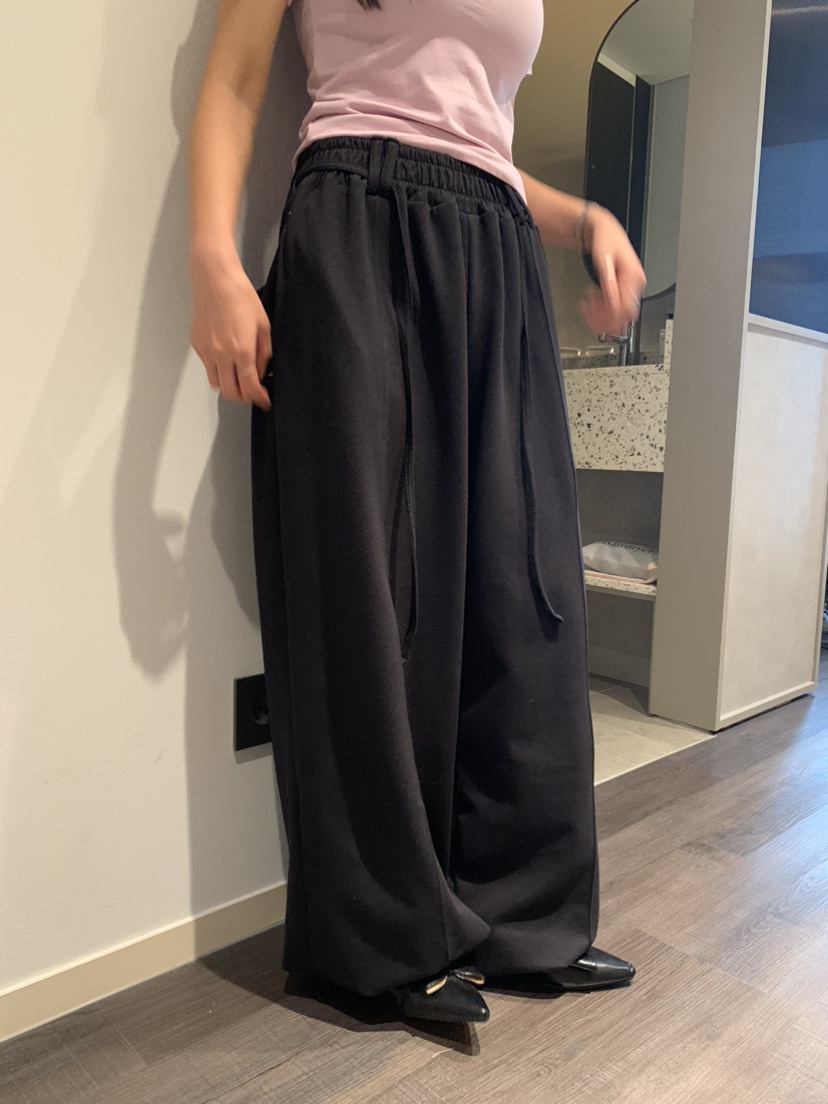 BADCALM直郵韓國代購㊣女裝新款時尚休閑推薦25春夏休閑褲腰帶BADCALM休閑褲圖色5