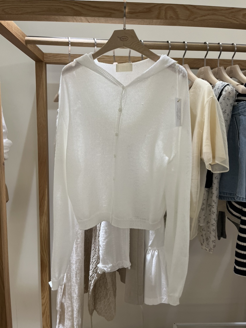 TIZZI韓國㊣直郵東大門代購女裝新品時尚針織衫破洞兜帽亞麻TIZZI針織衫圖色3