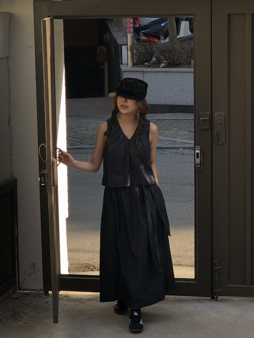 ONDO-P韓國㊣直郵東大門代購女裝新品人氣25春夏吊帶背心褶皺ONDO-P吊帶/背心