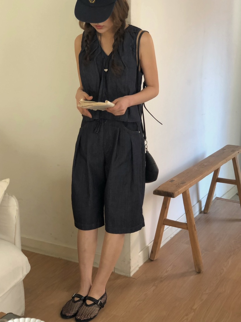 ONDO-P韓國㊣直郵東大門代購女裝新品人氣25春夏吊帶背心褶皺ONDO-P吊帶/背心