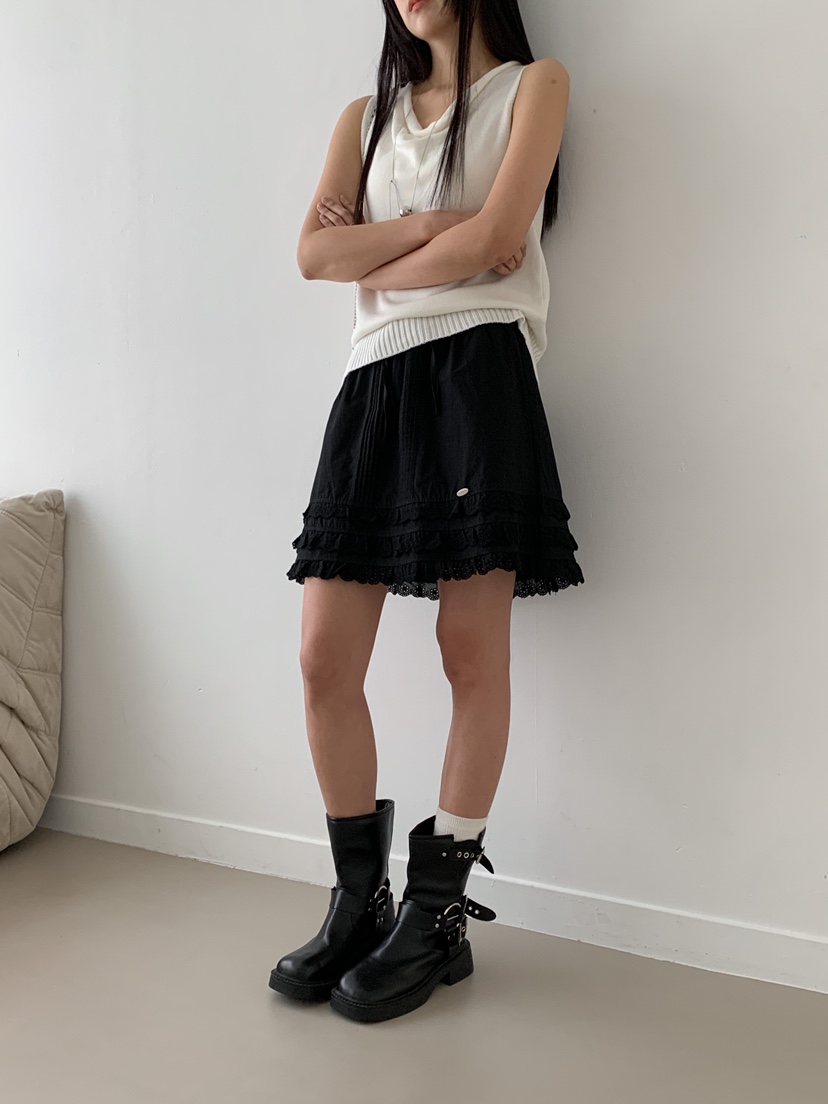GOYOU韓國直郵㊣女裝新款推薦熱賣25春夏時尚人氣休閑短裙蕾絲de goyou短裙