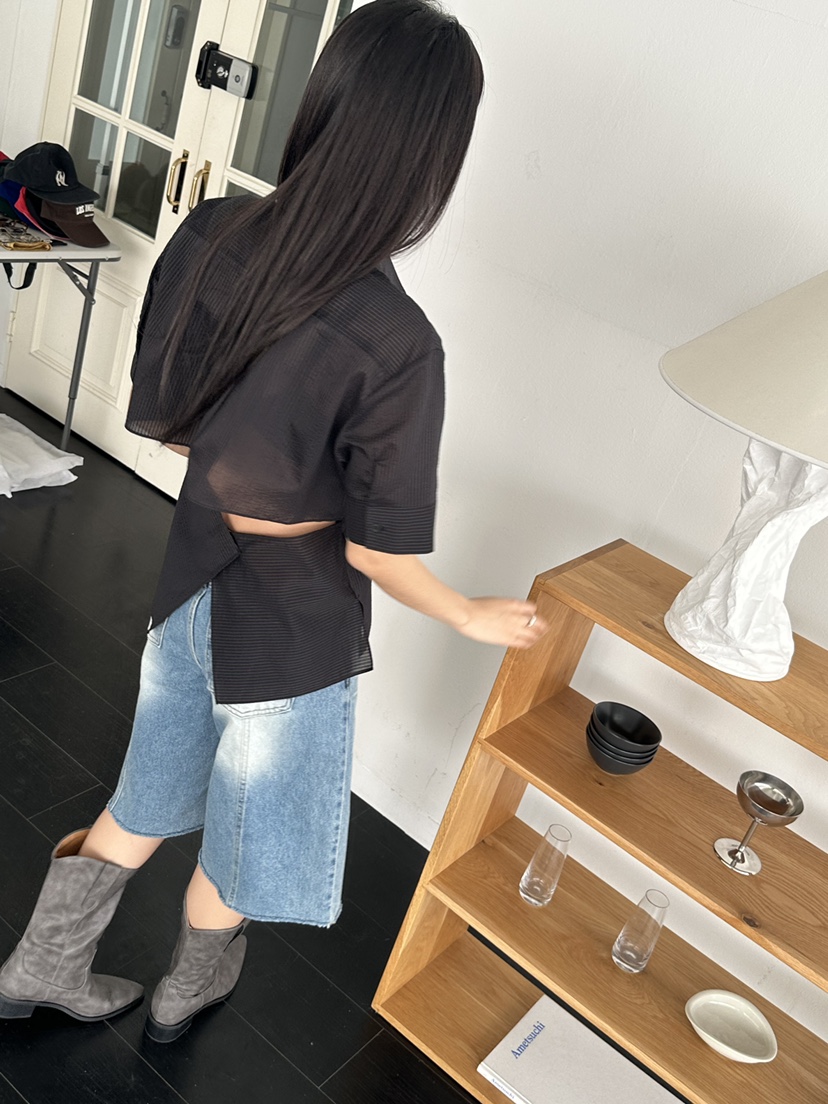 I MFACT直郵韓國代購㊣女裝新品時尚25春夏人氣襯衫蕾絲衫I MFACT襯衫/蕾絲衫