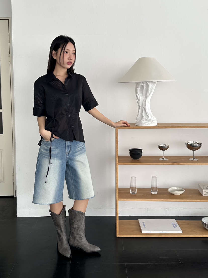 I MFACT直郵韓國代購㊣女裝新品時尚25春夏人氣襯衫蕾絲衫I MFACT襯衫/蕾絲衫圖色2