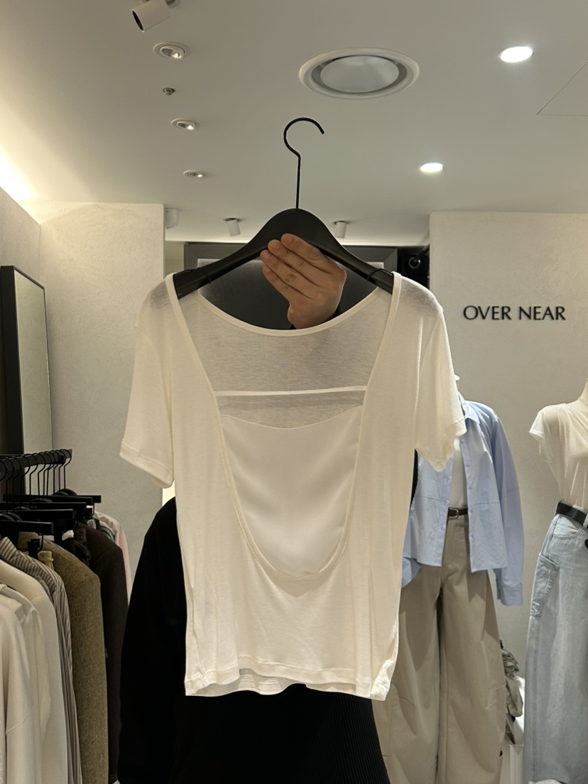 OVER NEAP韓國㊣直郵東大門代購女裝新品熱賣休閑推薦T恤絲綢OVER NEART恤