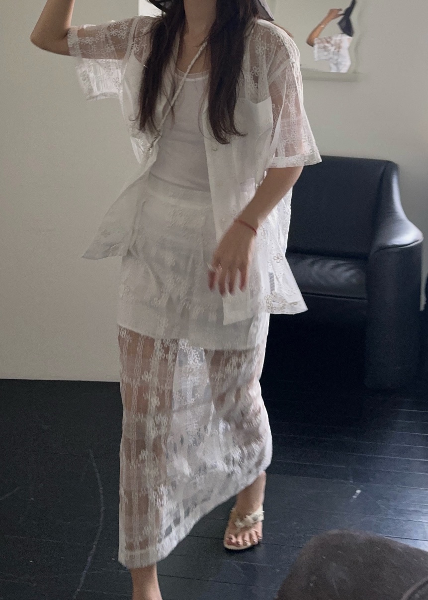 OUPPT直郵韓國代購㊣女裝新款25春夏時尚熱賣休閑襯衫蕾絲衫OUPPT襯衫/蕾絲衫
