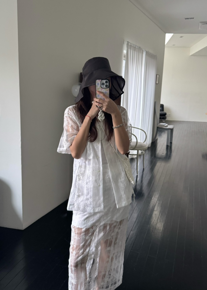 OUPPT直郵韓國代購㊣女裝新款25春夏時尚熱賣休閑襯衫蕾絲衫OUPPT襯衫/蕾絲衫