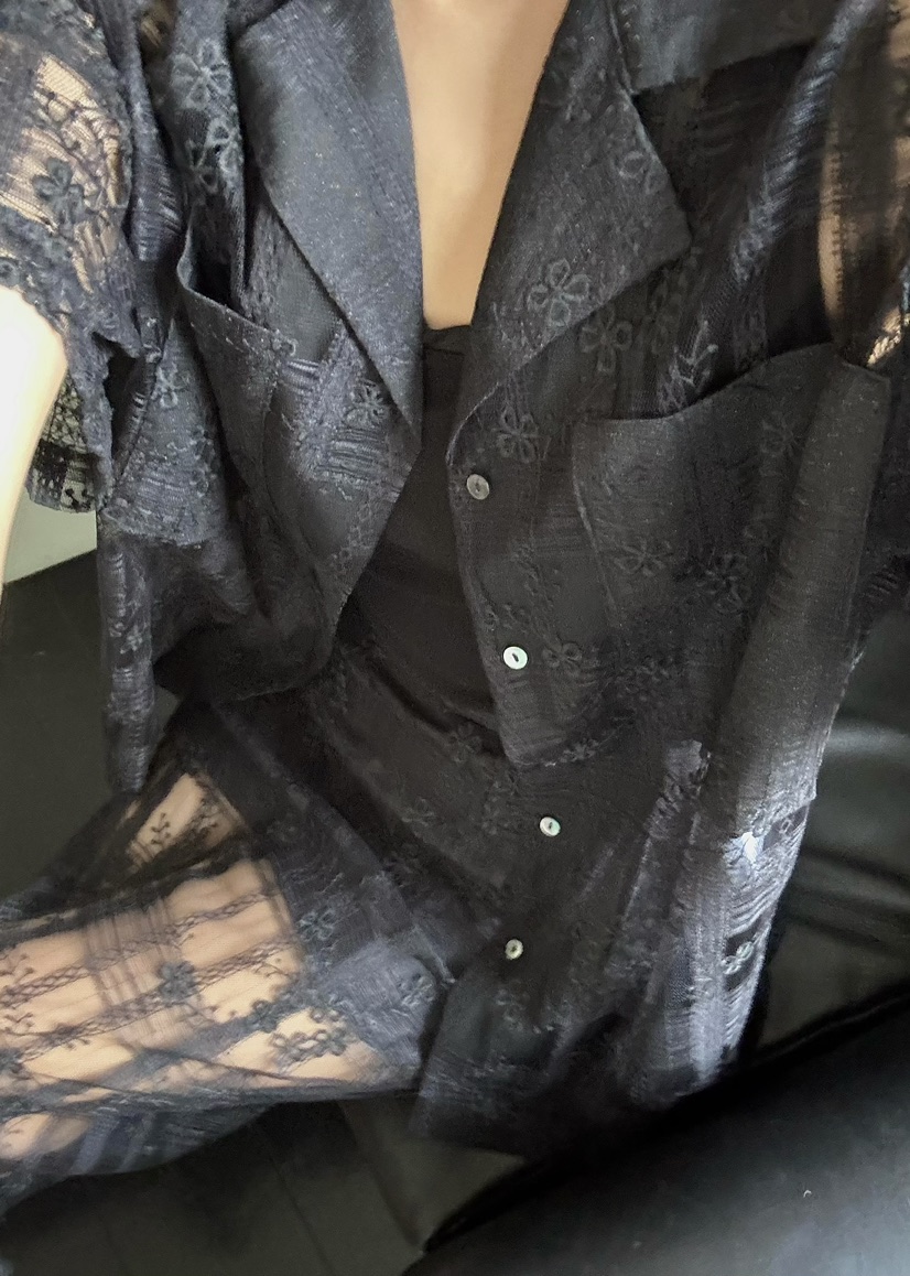 OUPPT直郵韓國代購㊣女裝新款25春夏時尚熱賣休閑襯衫蕾絲衫OUPPT襯衫/蕾絲衫