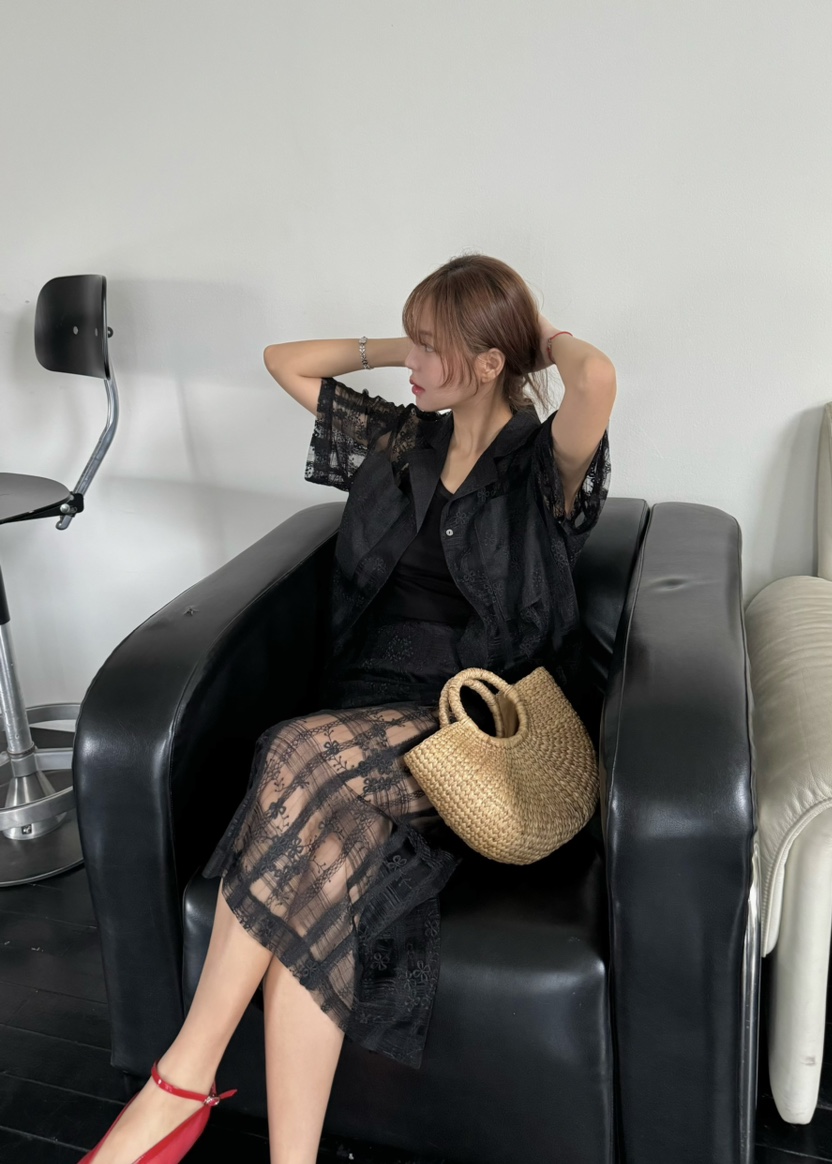 OUPPT直郵韓國代購㊣女裝新款25春夏時尚熱賣休閑襯衫蕾絲衫OUPPT襯衫/蕾絲衫