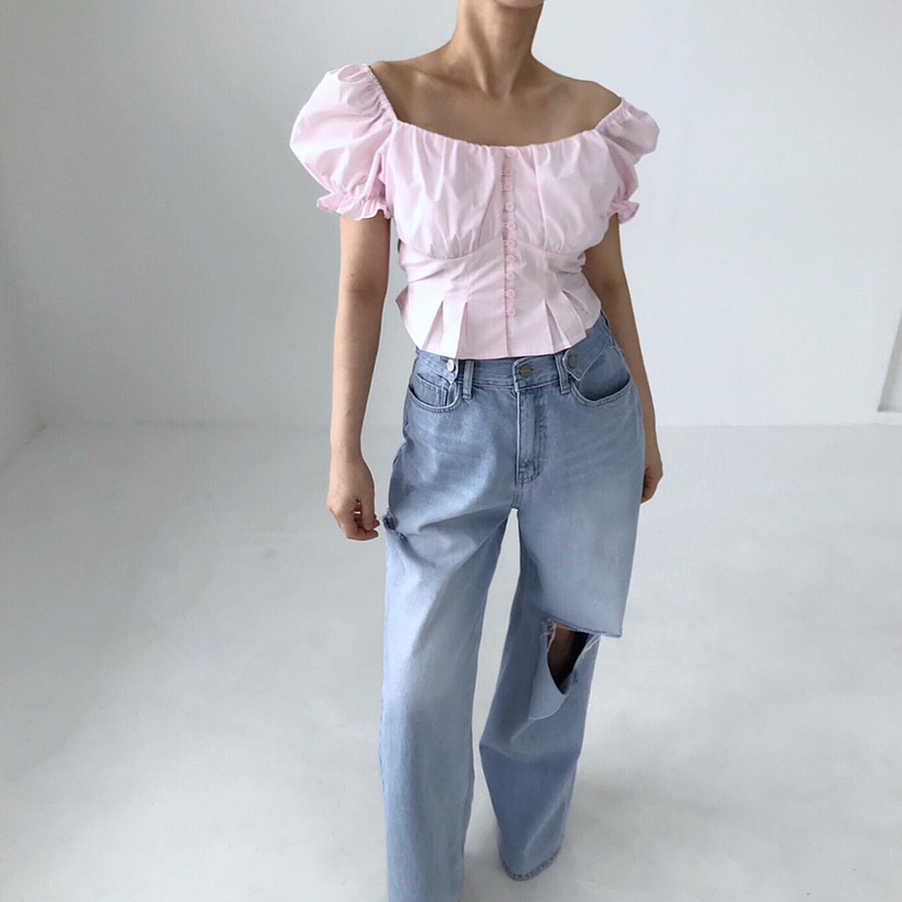 2TWO MOON韓國直郵㊣女裝新品人氣熱賣25春夏時尚襯衫蕾絲衫2TWO MOON襯衫/蕾絲衫圖色1