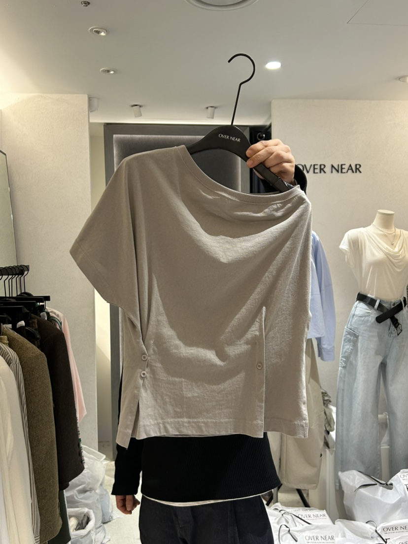 OVER NEAP直郵韓國代購㊣女裝新品熱賣時尚人氣25春夏推薦T恤OVER NEART恤圖色3