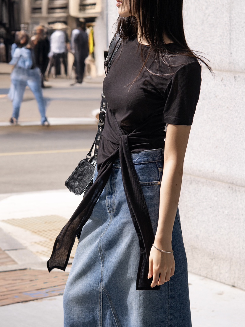 INSSENSE-A直郵韓國代購㊣女裝新品休閑時尚推薦25春夏T恤天絲INSSENSE-AT恤