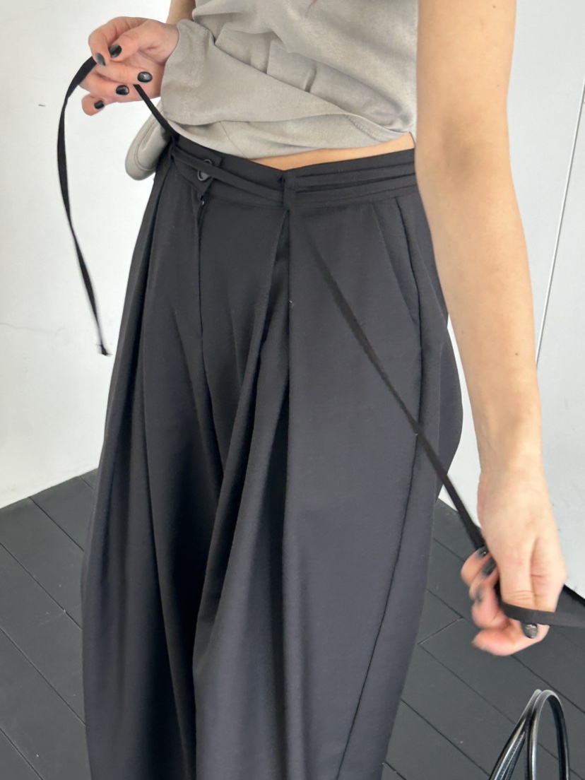 OVER NEAP直郵韓國代購㊣女裝新款人氣時尚25春夏休閑褲含腰繩OVER NEAP休閑褲