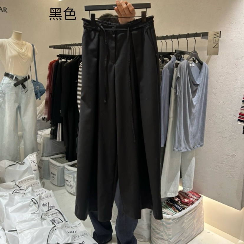 OVER NEAP直郵韓國代購㊣女裝新款人氣時尚25春夏休閑褲含腰繩OVER NEAP休閑褲圖色3