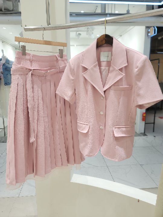 CATS韓國㊣直郵東大門代購女裝新款25春夏人氣套裝套裝褶皺CAT.S套裝圖色3