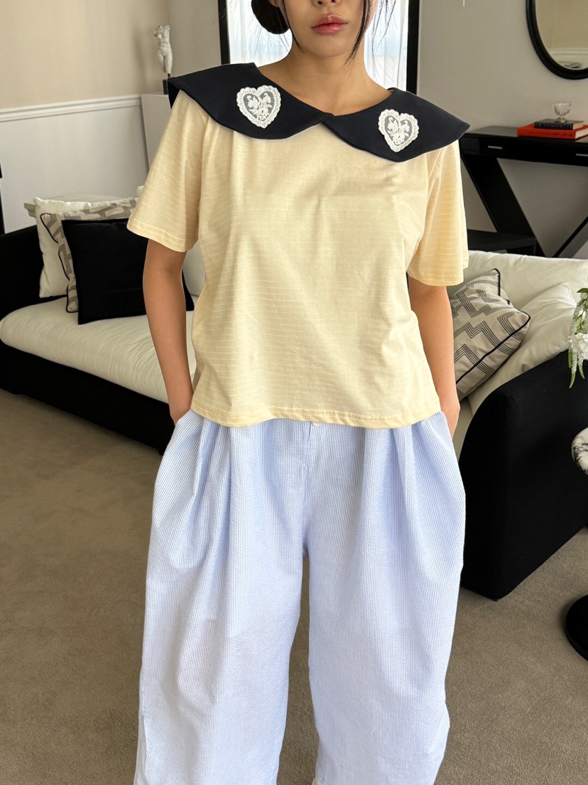 MAISONDEGLORY直郵韓國代購㊣女裝新品25春夏時尚熱賣推薦T恤MAISON DE GLORYT恤
