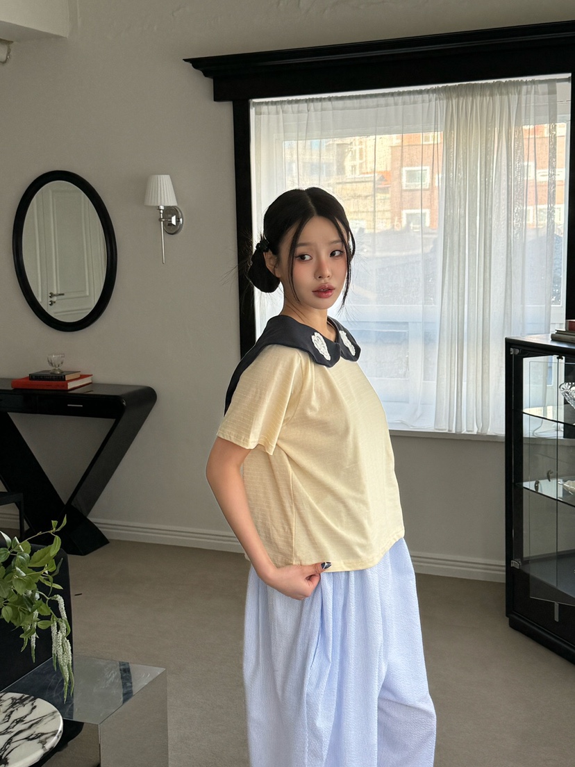 MAISONDEGLORY直郵韓國代購㊣女裝新品25春夏時尚熱賣推薦T恤MAISON DE GLORYT恤