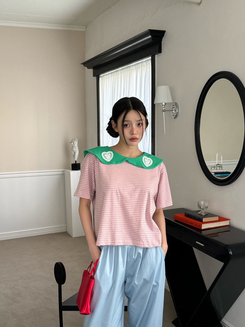 MAISONDEGLORY直郵韓國代購㊣女裝新品25春夏時尚熱賣推薦T恤MAISON DE GLORYT恤圖色3