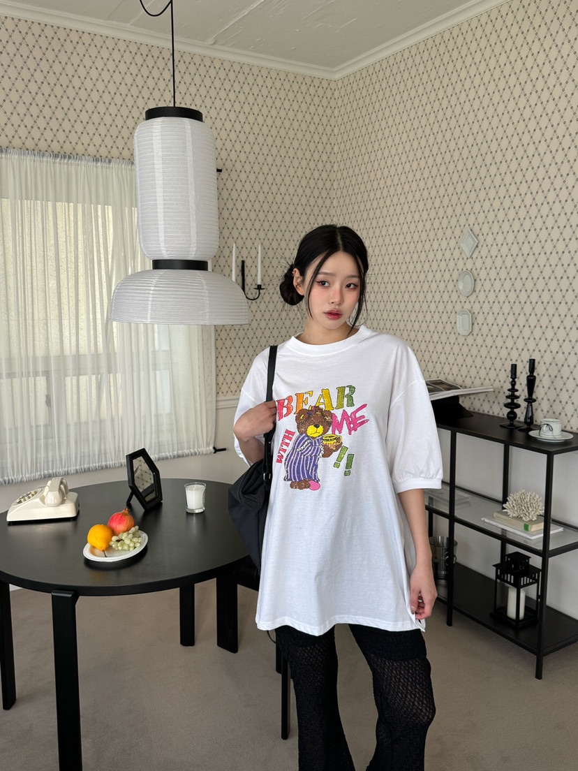 MAISONDEGLORY直郵韓國代購㊣女裝新款熱賣推薦25春夏時尚T恤MAISON DE GLORYT恤圖色2
